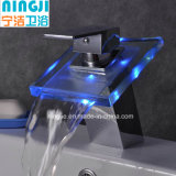 Square Glass Waterfall Bath Basin Tap Single Lever Faucet