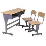 Height Adjustable Double School Table and Chair for Classroom Furniture