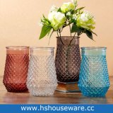 Wide Mouth Home Decor Color Glass Vase