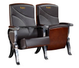 Best Seller Patent Black Fabric Auditorium Chair with Rotation Writing Board Aluminum Alloy Leg (HJ818B)