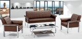 High Quality Popular Modern Design Office Leather Sofa with Metal Frame Double Cushion 692#.