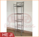 Silver Color Wire Shelf with Five Tiers for Bathroom Use