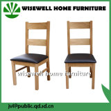 Solid Oak Ladder Back Leather Dining Chair