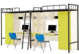 Hot Sale School Dormitory Bed with Wardrobe and Study Desk