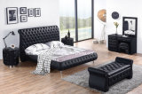 Classic Headboard Modern Leather Soft Double Bed with Button