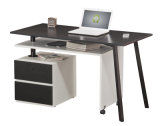Foldable Wooden Office Desk with Cabinet and Side Table