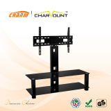 Classial 2 Tiers Tempered Glass Stand Wall Mount LCD TV Stand (CT-FTVS-K401B)