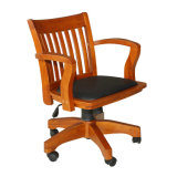 High End Solid Wood Chair, Wooden Swivel Chair, Office Chair