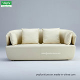 Double Seats Microfiber Genuine Leather Sitting Room Sofa (YS076A2)