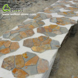 S015 Rustic Brown Multi Color Slate Meshed Garden Paving Stone