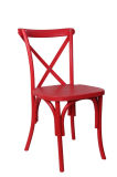 Red Color Cross Back Catering Dining Chair