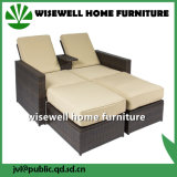 Wicker Patio Garden Furniture Double Bed Chaise Lounge (WXH-024)