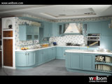 2015 Welbom Country Style Blue Solid Wood Kitchen Cabinet