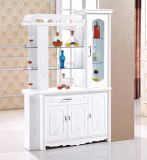 Modern White Wooden Wine Display Cabinet with Wine Rack