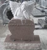 Natural Angel Headstone/Heart Granite Carving Memorial Monuments
