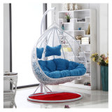 Modern Leisure Home Hotel Office Metal Wicker Round Rattan 2seats Hanging Chair (J827)