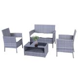 Well Furnir Wf-17125 Patio Furniture 4 Piece Sofa Seating Group with Cushions
