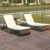 Home Garden Outdoor Furniture Swimming Pool Rattan Beach Sun Bed PE Wicker Sun Lounge Chair (T495)