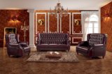 Luxury High Back Red Leather Chesterfield Sofa Set Ms-09#