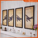 American Vintage Industrial Style Canvas Fabric Painting Picture Frame to Hang on The Wall of The Wine Coffee Bar Decoration