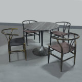 Antique Metal Y Rattan Chair and Tulip Table Set (SP-CT749)
