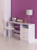 Pure White High Gloss Study Desk with 3 Drawers