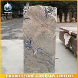 Granite Monument with Lily Flower Sculpture Headstone Upright Tombstone