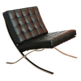 Leisure Leather Lounge Barcelona Sofa Chair with Ottoman
