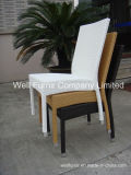 Stackatable Chair/Patio Chair/Dining Chair/White Chair/Rattan Armless Chair