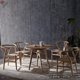 Solid Wood Rattan Y Chair Restaurant Chair Table Set (SP-CT585)