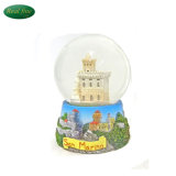 Custom Beautiful Italy San Marino Tourist Souvenir Glass Snow Globe for Decoration Home
