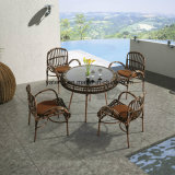 Patio Outdoor Furniture Synthetic PE Rattan Round Table and Chair for Restaurant