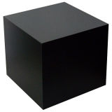 Black Cube Table Wood Pedestal