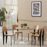 Simple Design Metal Wooden Top Table and Chair for Dining (SP-CT668)