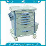 AG-Mt003b3 ABS Material Hospital Movable Medicine Treatment Carts Medical Cart