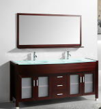 Red Color Solid Wood Bathroom Vanity for Hotel