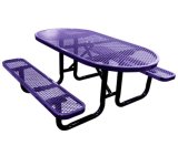 46-Inch Expanded Metal Octagonal Picnic Table Stamped