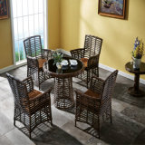 Leisure Furniture Outdoor Rattan Light Brown Dining table and Chairs