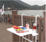 Balcony Railing Table with Cup Holder