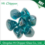 Blue Colored Diamond Shape Fire Pit Glass Gem Stone