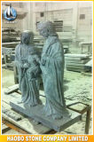 Gray Granite Holy Family Sculpture