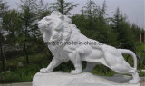 Factory Price White Marble Carving Natural Stone Lion Sculpture on Sale
