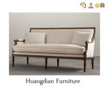 Chinese Furniture Wooden Frame Carving Fabric Sofa (HD162)