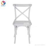 X-Back Rustic Cross Back Beech Wood Chair with White Grain