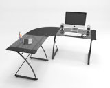 Home Office Furniture Glass L-Shape Computer Desk