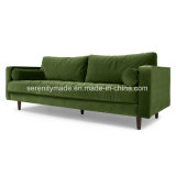 Popular Items Green 3 Seat Apartment /Living Room Sofa with Wooden Legs