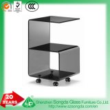 10mm Grey Tinted Glass Table, Bent Glass Side Table
