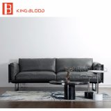 Grey Color Modern Italy Nappa Genuine Leather Sofa for Living Room Furniture