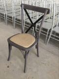 Distressed Beech Wood Cross Back Chair for Rental