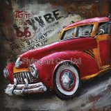 Oil Painting 3 D Metal Wall Decor for Sports Car